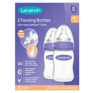 Lansinoh Natural Wave Teat Feeding Bottle 160 ml x 2 Pcs. Pack Pcs